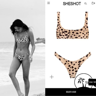 SeaSonal时尚 ROXY分体泳衣marysia性感带胸垫豹纹欧美****比基尼