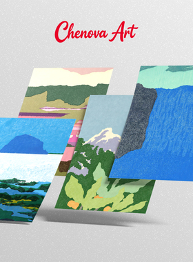 彩色抽象风景艺术微喷装饰画芯 Color Landscape Wall Art Print