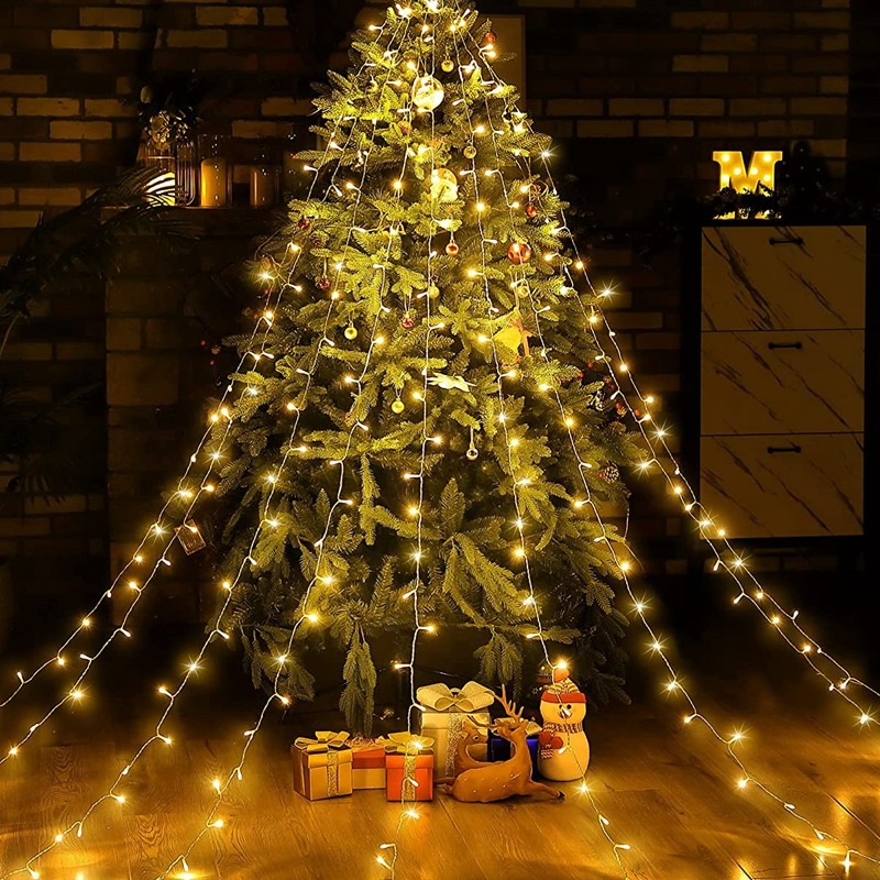 新款圣诞节装饰彩灯led串灯户外防水灯串庭院满天星string lights