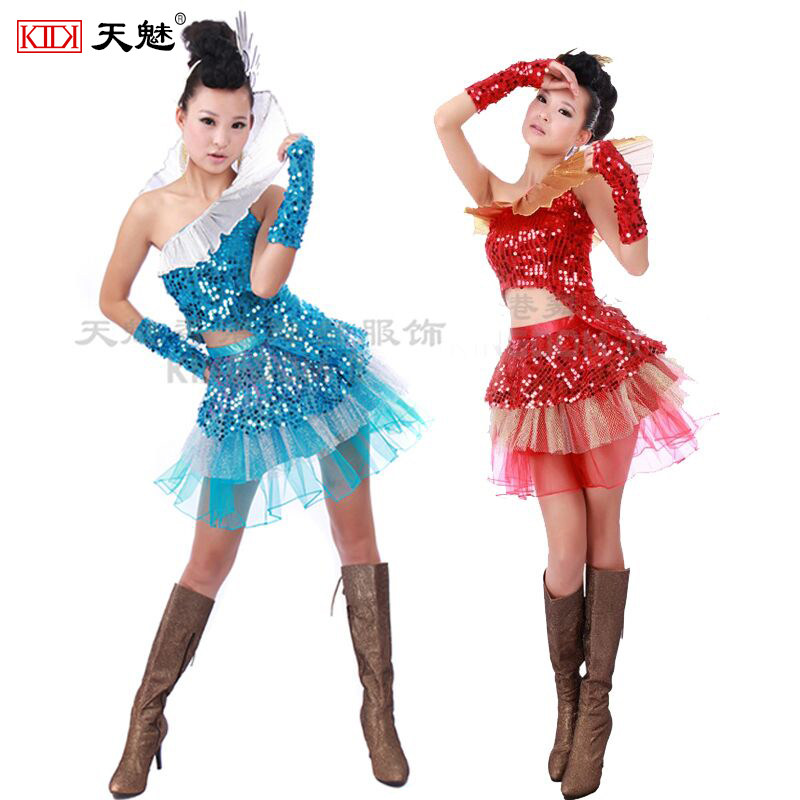 天魅正品现代舞短裙表演服热舞劲舞舞台服装女爵士舞蹈服装演出服
