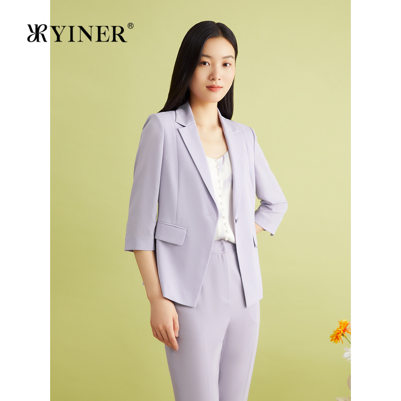 【醋酸系列】YINER音儿夏季时尚法式优雅休闲西装短外套