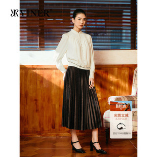 法式 新款 YINER音儿2025冬季 褶艺真丝弹力重绉衬衫 1996系列