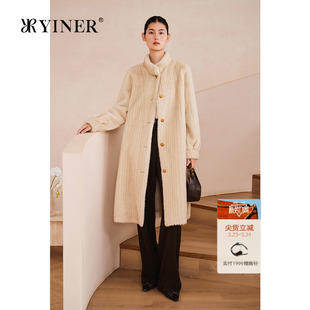 保暖立领长款 新中式 环保仿皮草外套 春季 YINER音儿专选女装