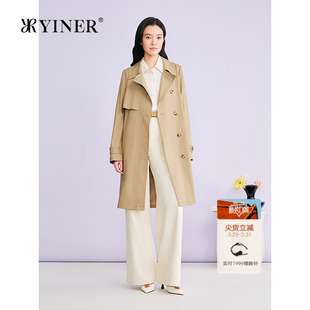 翻领廓形单排扣系带收腰风衣外套 时尚 YINER音儿专选2026春季 新款