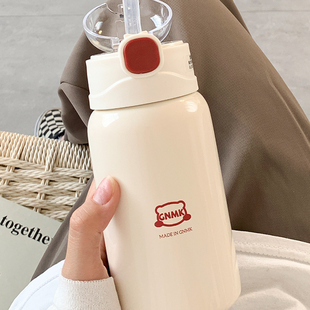 带吸管保温杯孕妇产妇专用躺着喝水的水杯子重力球简约女生士颜值