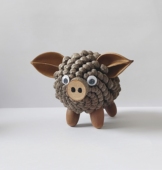 松果猪自然材料环创手工DIY材料包成品亲子作业民宿森系装 饰摆件