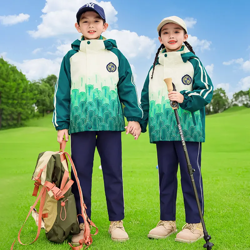 小学生校服幼儿园园服秋冬儿童印花冲锋衣三合一班服防风三件套