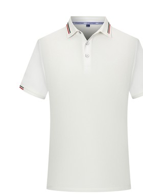 YK267白色纯白罗纹领制服订做专属订制新品T恤正装翻领纯色专属