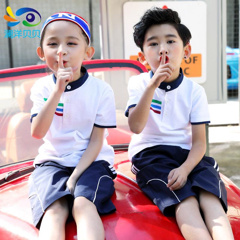 小学生校服夏装新款童装幼儿园园服团体服班服运动套装潮一件