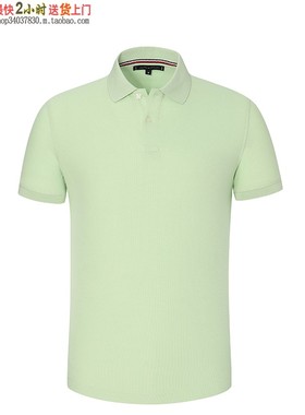 YHC-95918复合肥经销商宣传广告衫定制印公司标语logo刺绣 浅绿色