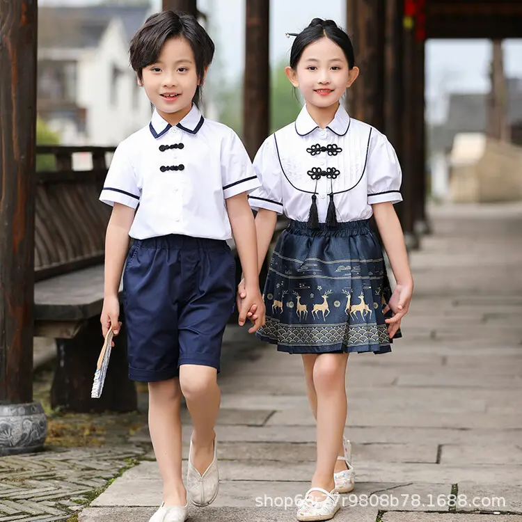 黑色马面裙套装六一表演服班服园服2024新款