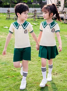 幼儿园园服夏季新款小学生校服儿童海军风班服运动英伦套装毕业照