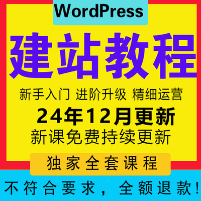 2025年Wordpress新手入门自学建站视频教程独立站网站搭建课程939