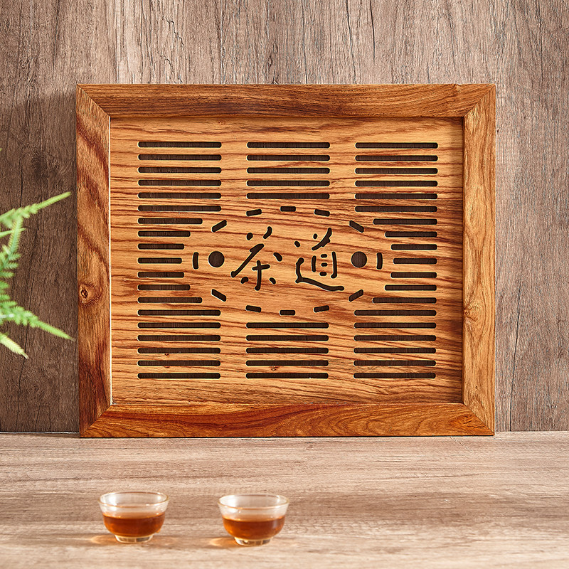 花梨木中间实木红木大理石板茶桌