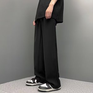 2025新款阔腿冰丝裤男垂感拖地裤宽松直筒运动休闲裤 K180 P35图片