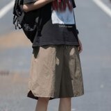 户外山系五分裤工装短裤男夏季日系cityboy阔腿直筒百搭休闲裤子，男装牛仔裤，星座1108-1