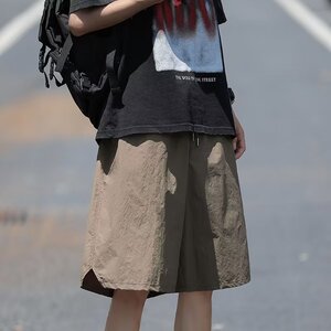 户外山系五分裤工装短裤男夏季日系cityboy阔腿直筒百搭休闲裤子图片
