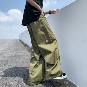 2025夏季新款刺绣小花阔腿裤休闲裤  K269 P40图片