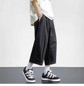 2025夏季新款男士阔腿裤休闲裤宽松七分裤 K841 P30图片