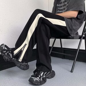2025新款拉链开叉休闲男士运动裤直筒长裤 K1038 P38图片
