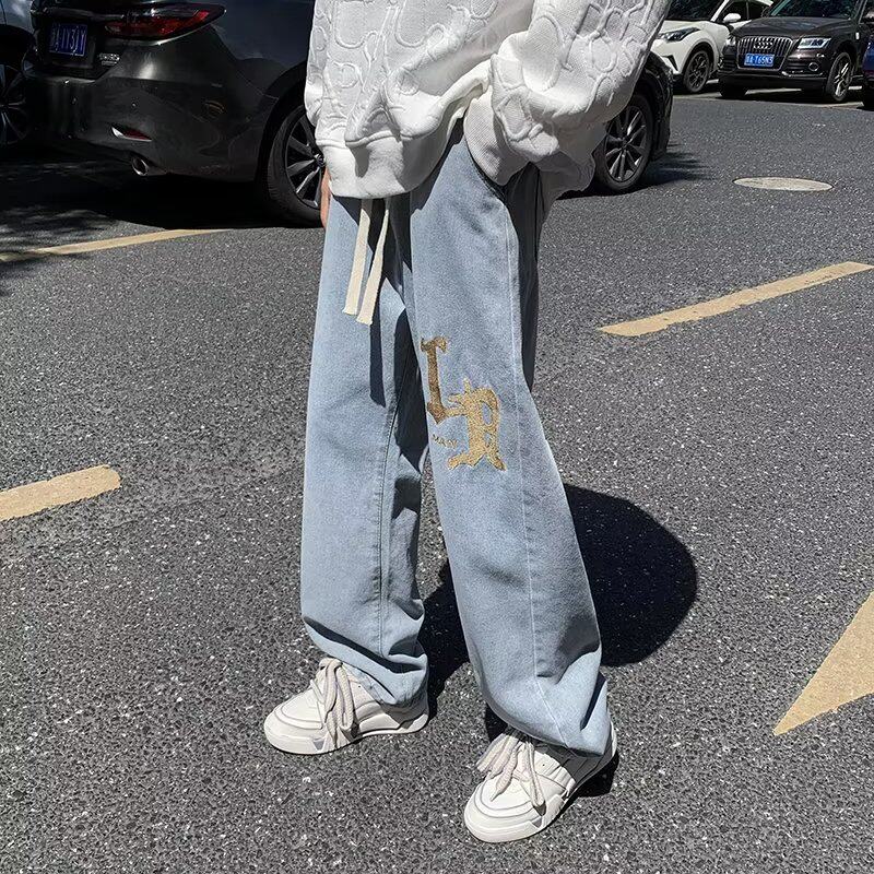 2025新款直筒牛仔裤男美式复古长裤宽松男裤 K9902 P45图片