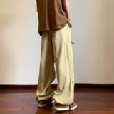 2025夏季新款纯棉工装裤纯色直筒长裤休闲裤男K8827P65，男装工装外套，星座1108-1