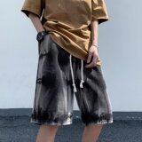 2025夏季新款潮流扎染男士牛仔短裤DK6675P45，男装牛仔裤，星座1108-1