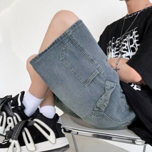 2025夏季新款复古牛仔短裤男五分裤宽松牛仔短裤 DK6001 P40图片