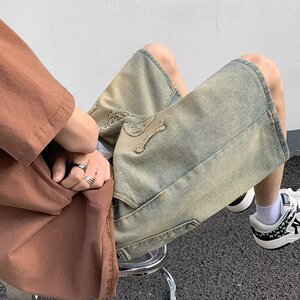 2025夏季新款男士直筒牛仔短裤 DK6665 P40图片