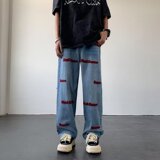 2025新款男士牛仔裤刺绣直筒长裤K680P45，男装牛仔裤，星座1108-1