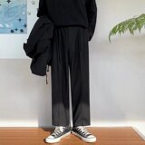 2025新款九分裤商务休闲简约直筒垂感痞帅休闲西裤K09P35，男装西裤，星座1108-1