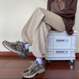 2023纯色灯芯绒休闲裤男美式裤子男宽松潮牌束脚裤K44P35，男装休闲裤，星座1108-1