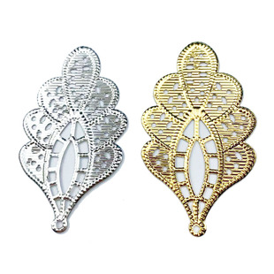 DIY饰品配件大小号凤尾花多孔羽毛片发簪发钗发髻凤冠装饰材料