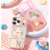 ROCK正品 印象系列LULU猪联名款 适用苹果iPhone17ProMax磁吸手机壳LULU猪联名苹果iPhone17涂鸦保护套可爱