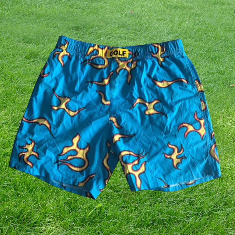 GOLF WANG 蓝色火焰 短裤 BLUE FIRE SHORTS 沙滩男女同款情侣