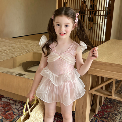 栀了成长记女童公主连体游泳衣