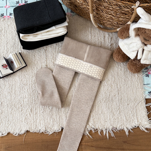 儿童外穿一体绒打底裤 袜2025冬季 女童百搭加绒连裤 栀了成长记童装