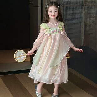 栀了成长记童装女童新中式刺绣汉服裙2026夏季儿童国风甜美连衣裙
