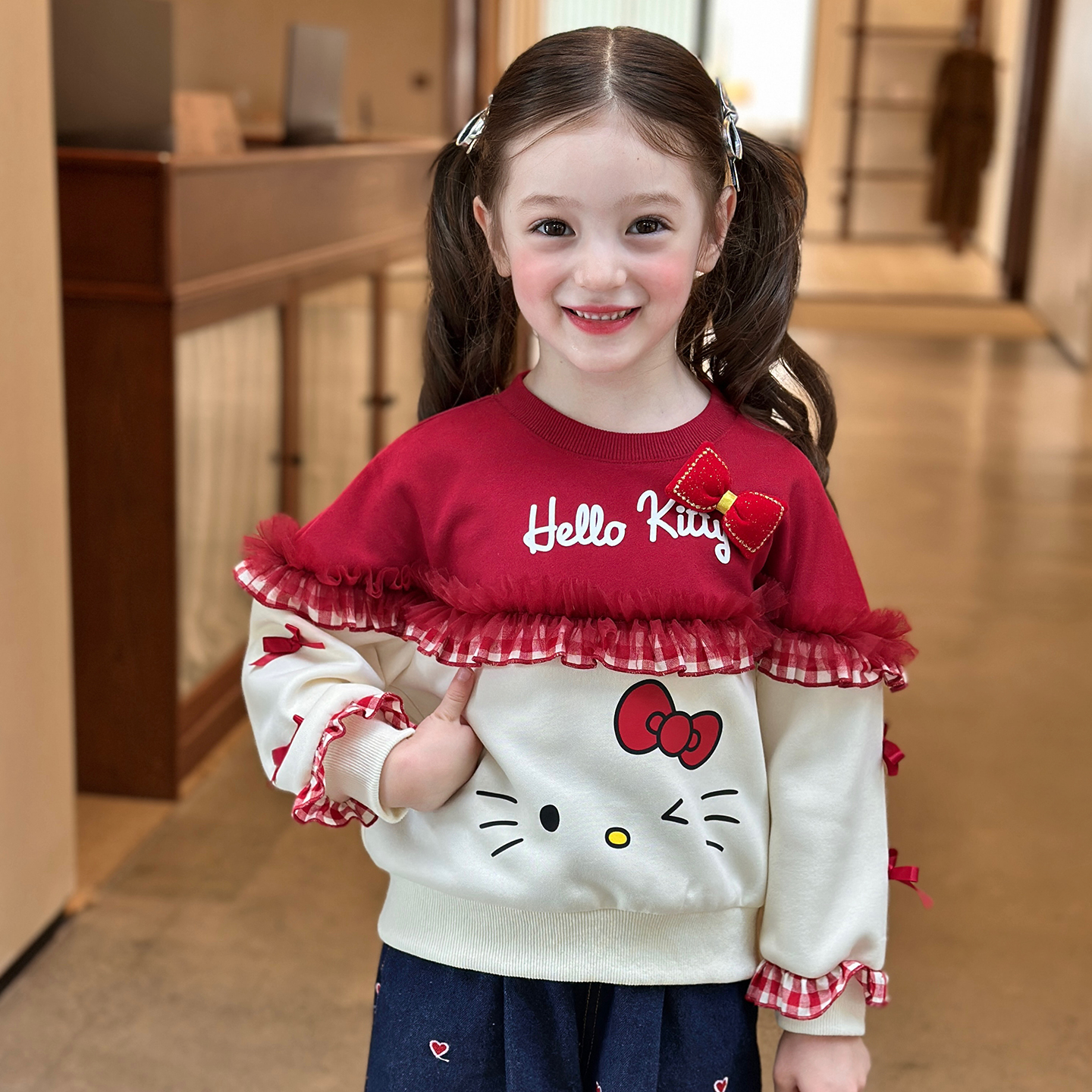 栀了成长记女童秋季可爱宽松卫衣