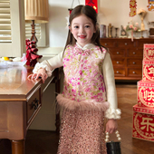 儿童新年夹棉国风无袖 马甲2026春装 上衣 女童新中式 栀了成长记童装