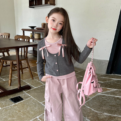 栀了成长记女童假两件上衣