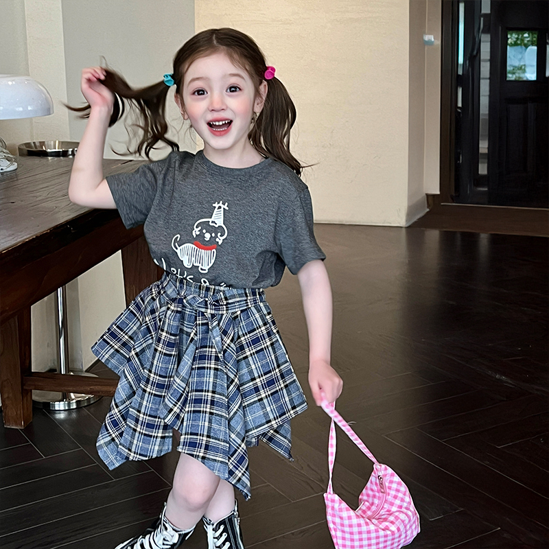 栀了成长记女童短袖宽松T恤