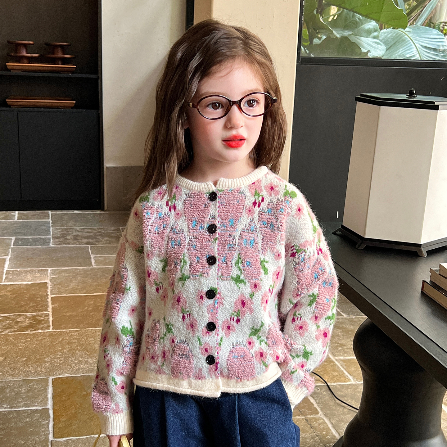 栀了成长记女童毛衣开衫