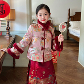 儿童女孩唐装 国风夹棉外套冬装 新年衣服 女童新中式 栀了成长记童装