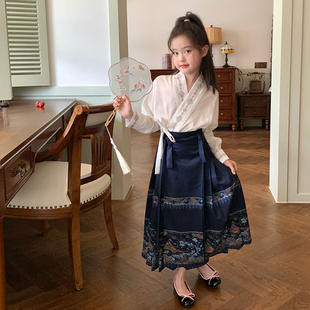 原创童装 儿童小女孩上衣马面裙 女童中国风汉服套装 春秋2025新款