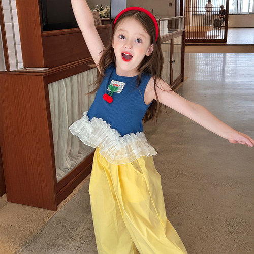 栀了成长记女童白雪公主无袖背心