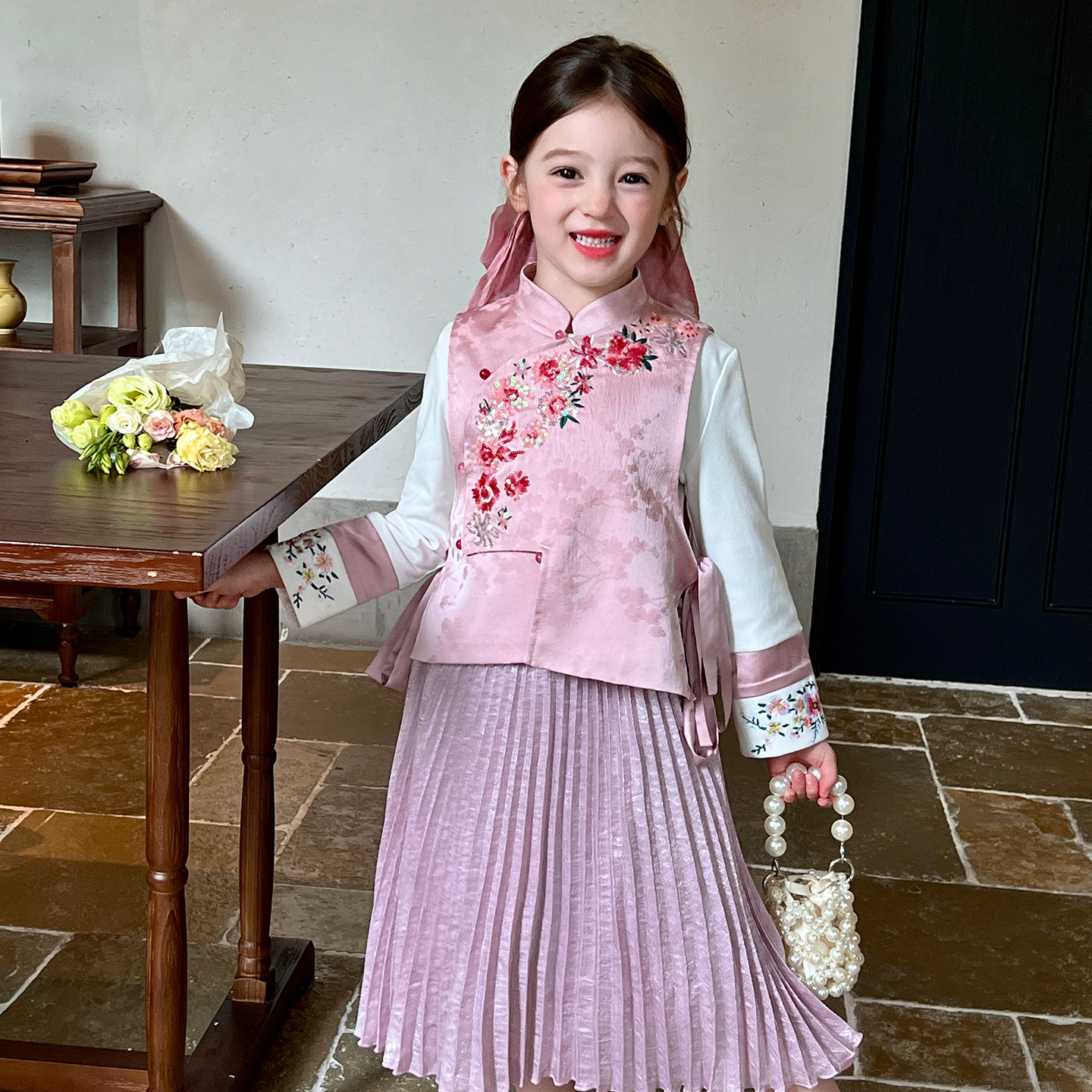 栀了成长记童装女童新中式提花无袖上衣秋季儿童宝宝国风刺绣马甲,童装/婴儿装/亲子装,马甲,淘宝优惠券,粉丝福利购,淘宝优惠卷