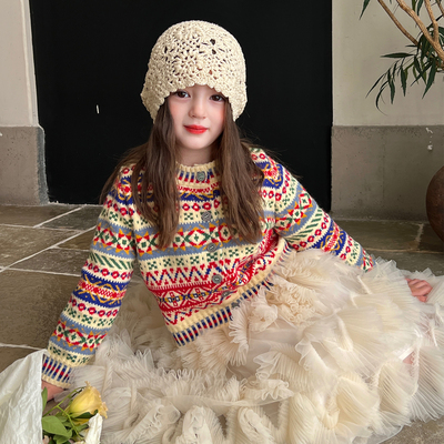 栀了成长记女童百搭毛衣