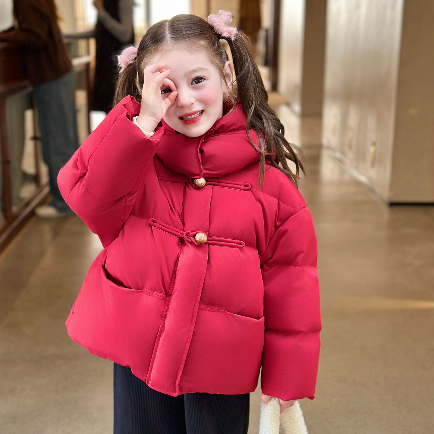 栀了成长记女童90白鸭绒羽绒服