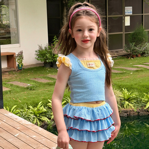 栀了成长记女童夏季分体泳衣